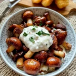 Champignons mit Knoblauch Soße aus dem Aifryer
