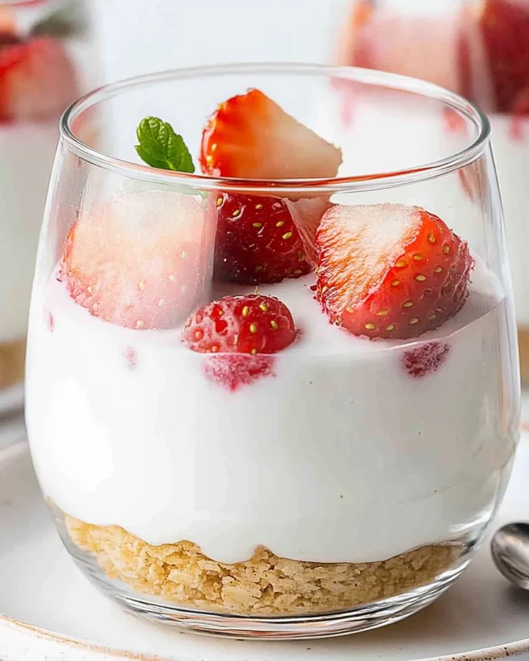 Erdbeer-Dessert im Glas mit Joghurt