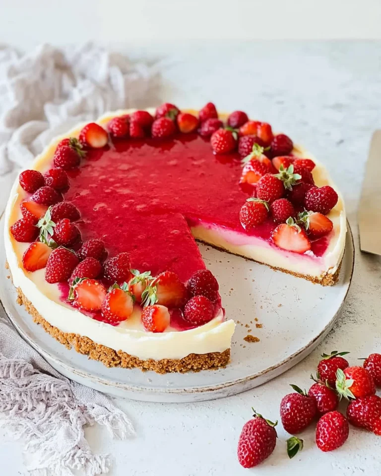 Erdbeerkuchen mit Vanillepudding ohne Backen - ganz einfach
