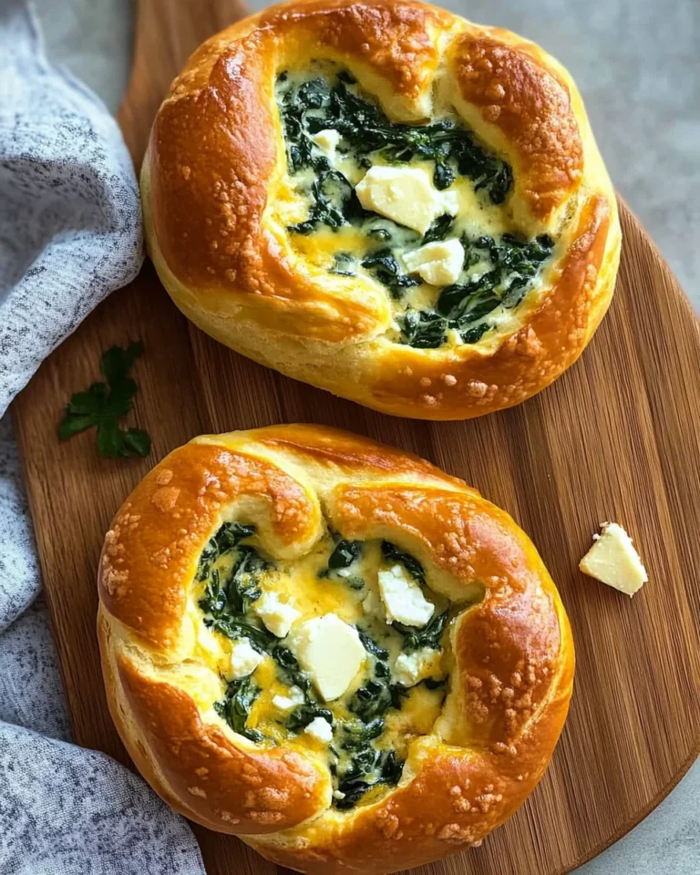 Feta Spinat Brezel Rezept