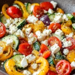 Gemüsepfanne mit Feta - einfach, schnell & lecker