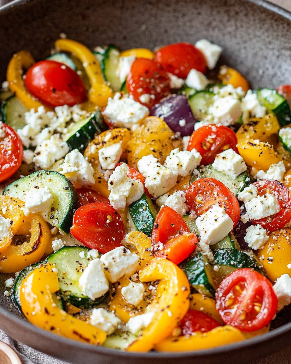 Gemüsepfanne mit Feta - einfach, schnell & lecker