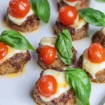 Hackbällchen Caprese - Spieße mit Mozzarella & Tomate