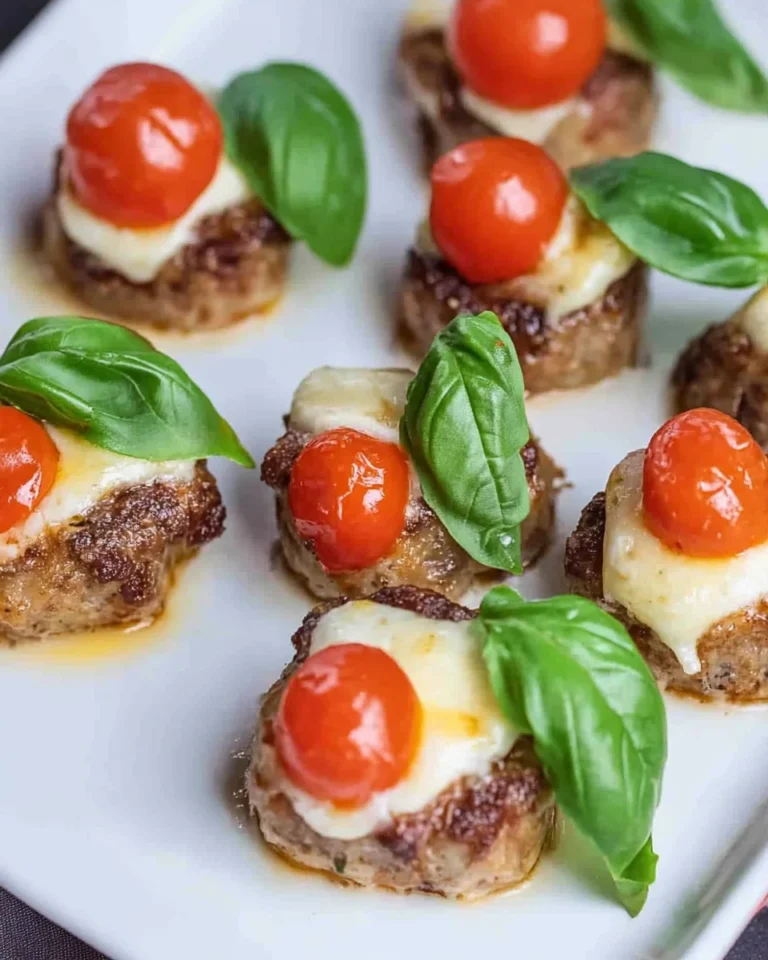 Hackbällchen Caprese - Spieße mit Mozzarella & Tomate