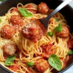 Hackbällchen Pasta Rezept mit Tomatensoße