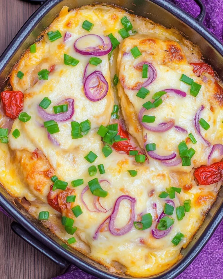 Hähnchen-Auflauf mit Paprika und Schmand-Soße