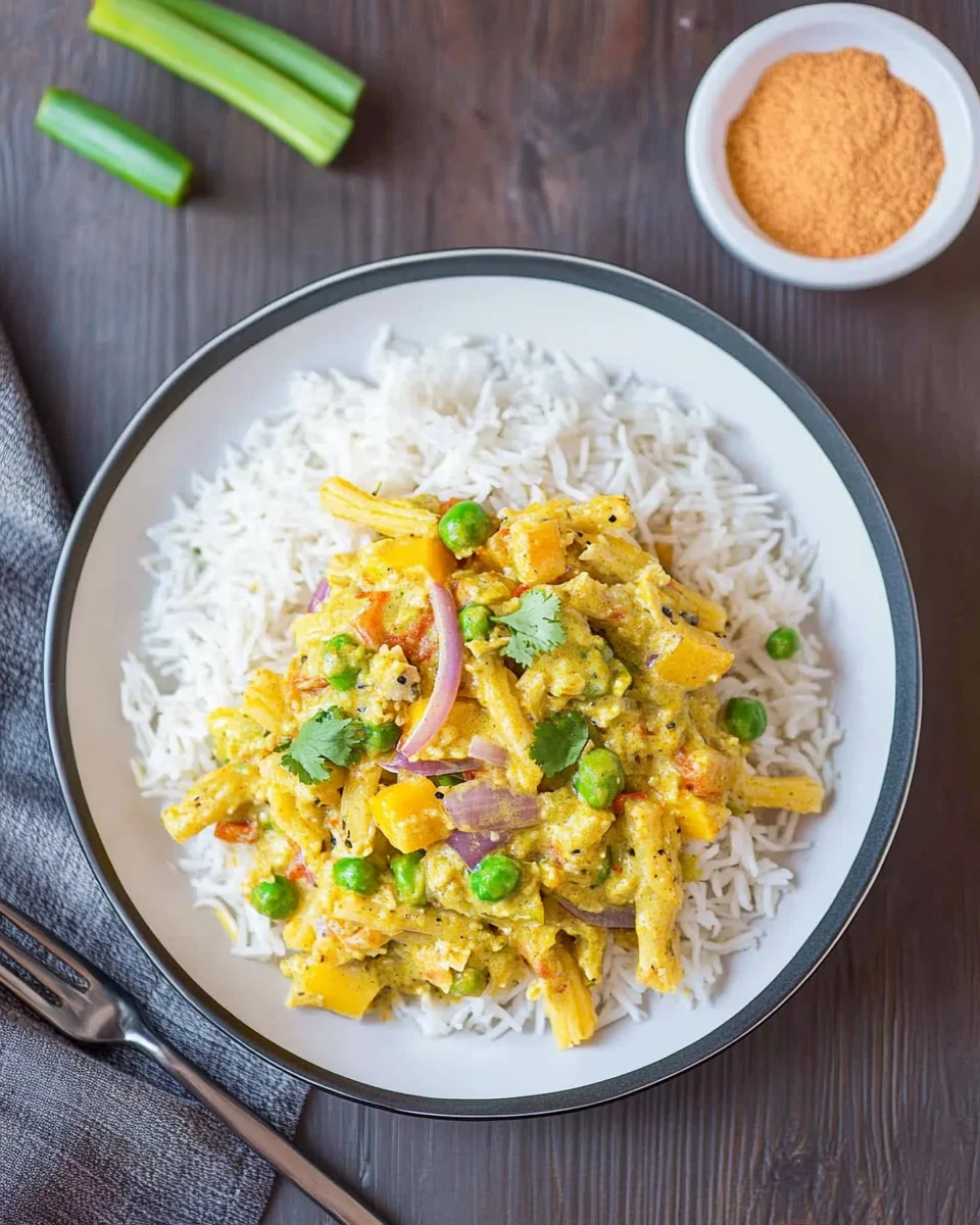 Indisches Hähnchen Curry mit Reis und Gemüse - ganz einfach