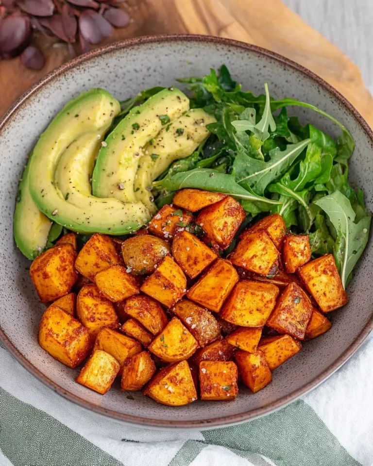 Knusprige Ofenkartoffeln mit Salat (einfaches Bowl Rezept)