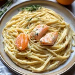 Orangen Lachs Pasta
