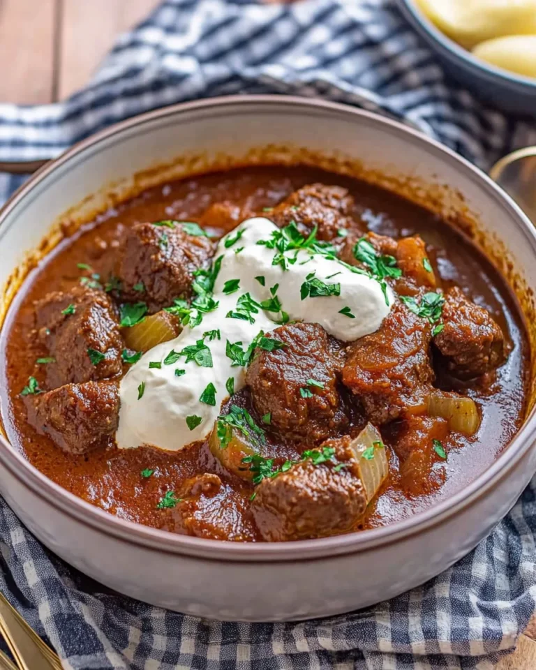 Rindergulasch Rezept mit RotTraubensaft - ganz zart wie von Oma
