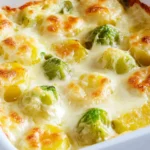 Rosenkohlauflauf - mit Kartoffeln & Käse