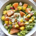 Salat mit Lachs & Honig Senf Dressing