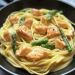 Spaghetti mit Lachs und Spargel